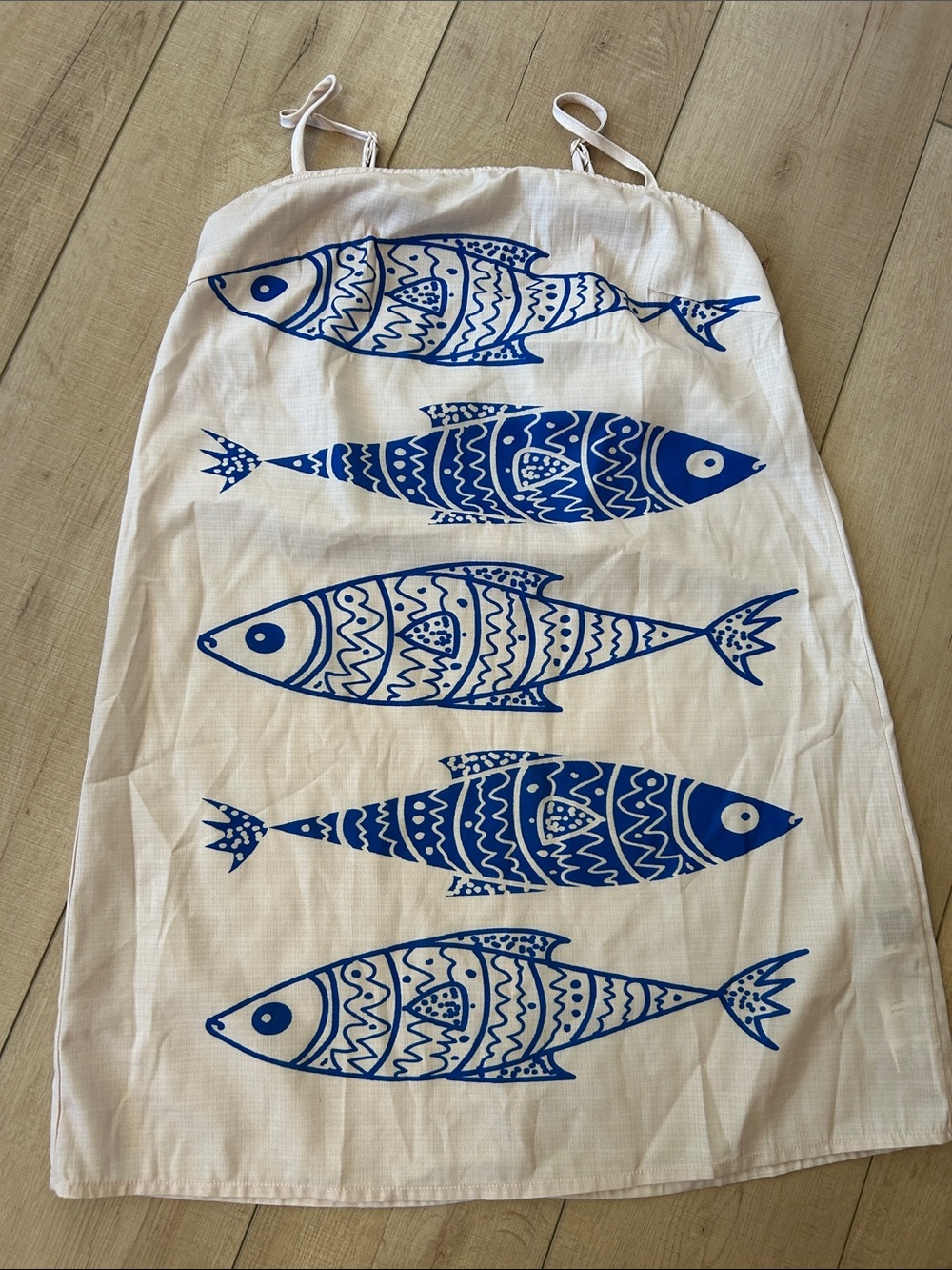 SHEIN Women's Blue Fish print swim cover up small